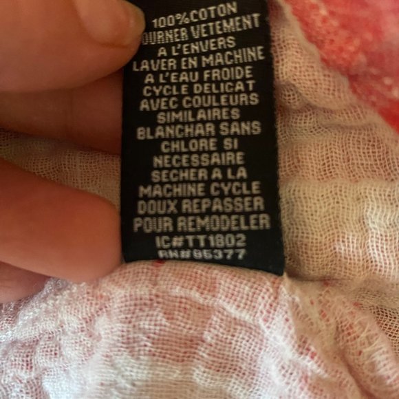 Sanctuary Anthro Women's The Tomboy pink and white plaid crinkly button down M - Picture 11 of 11